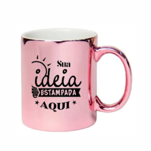 Caneca Cromada Rosa 325ml