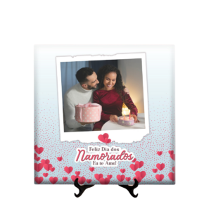 Azulejo Dia dos namorados com foto personalizada 02 - 20x20 cm