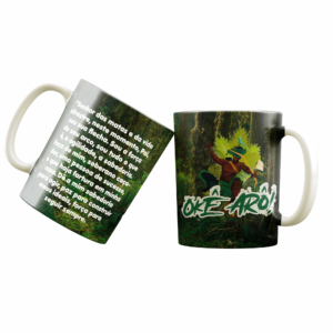 Caneca Oxóssi  Oração da mata 325ml