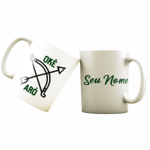 Caneca Oxóssi Oke Aro  Nome Personalizado 325ml