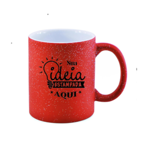 Caneca Glitter Vermelha 325ml