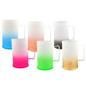 Copo de Chopp  Acrílico Bicolor Jateado Personalizado 450ml